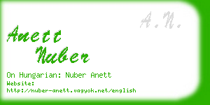 anett nuber business card